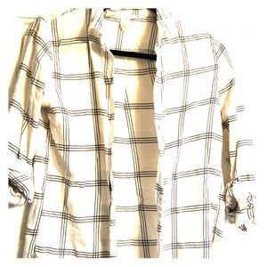 White and black plaid flannel H&M